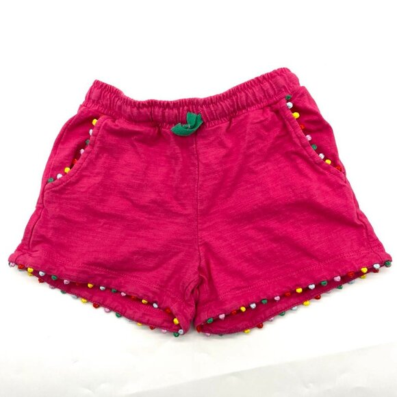 Bundle of 2 Mini Girls Boden Shorts. Chambray & Pink Pom Poms. Size 4 - Picture 2 of 4